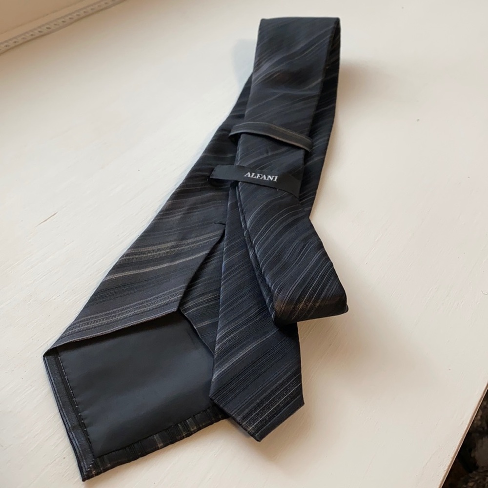 Alfani Black Stripy Tie